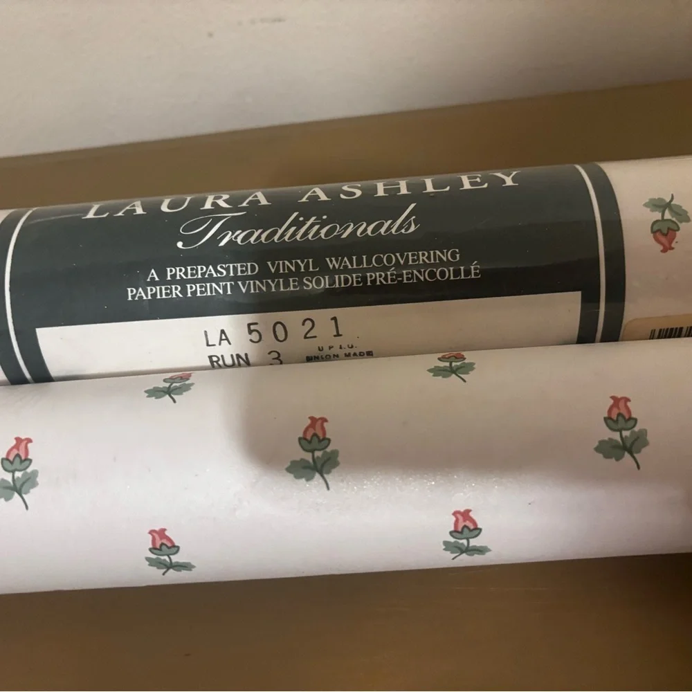 Laura Ashley White and Red Floral Gift Wrap